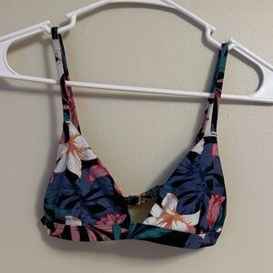 Hollister Floral Bikini Top - Blue and Pink